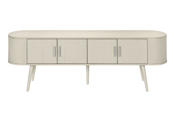 Monarch Specialties Tv Stand, 72 Inch, Console, Bedroom, Living Room, Media Entertainment Center, Storage Cabinet, Antique White Laminate, Contemporary, Mid Century White Particle Board,Solid Wood I 2799