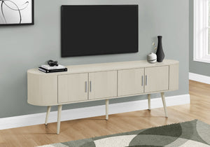 Monarch Specialties Tv Stand, 72 Inch, Console, Bedroom, Living Room, Media Entertainment Center, Storage Cabinet, Antique White Laminate, Contemporary, Mid Century White Particle Board,Solid Wood I 2799