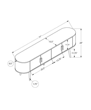 Monarch Specialties Tv Stand, 72 Inch, Console, Bedroom, Living Room, Media Entertainment Center, Storage Cabinet, Antique White Laminate, Contemporary, Mid Century White Particle Board,Solid Wood I 2799