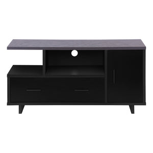 Monarch Specialties Tv Stand, 48 Inch, Console, Media Entertainment Center, Storage Cabinet, Drawers, Living Room, Bedroom, Black And Grey Laminate, Contemporary, Modern Black,Grey, Grey Particle Board,Hollow,Core,Laminate,Mdf I 2801