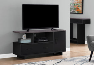 Monarch Specialties Tv Stand, 48 Inch, Console, Media Entertainment Center, Storage Cabinet, Drawers, Living Room, Bedroom, Black And Grey Laminate, Contemporary, Modern Black,Grey, Grey Particle Board,Hollow,Core,Laminate,Mdf I 2801
