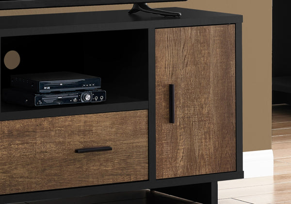 Monarch Specialties Tv Stand, 48 Inch, Console, Media Entertainment Center, Storage Cabinet, Drawers, Living Room, Bedroom, Black And Brown Laminate, Contemporary, Modern Black,Brown, Brown Particle Board,Hollow,Core,Laminate,Mdf I 2803