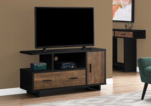 Monarch Specialties Tv Stand, 48 Inch, Console, Media Entertainment Center, Storage Cabinet, Drawers, Living Room, Bedroom, Black And Brown Laminate, Contemporary, Modern Black,Brown, Brown Particle Board,Hollow,Core,Laminate,Mdf I 2803