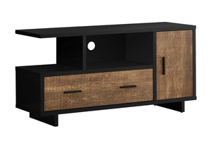 Monarch Specialties Tv Stand, 48 Inch, Console, Media Entertainment Center, Storage Cabinet, Drawers, Living Room, Bedroom, Black And Brown Laminate, Contemporary, Modern Black,Brown, Brown Particle Board,Hollow,Core,Laminate,Mdf I 2803