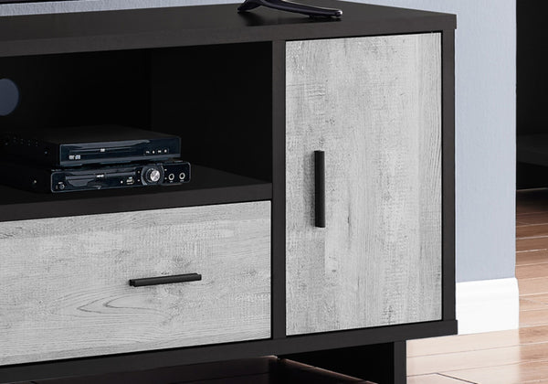 Monarch Specialties Tv Stand, 48 Inch, Console, Media Entertainment Center, Storage Cabinet, Drawers, Living Room, Bedroom, Black And Grey Laminate, Contemporary, Modern Black,Grey, Grey Particle Board,Hollow,Core,Laminate,Mdf I 2804