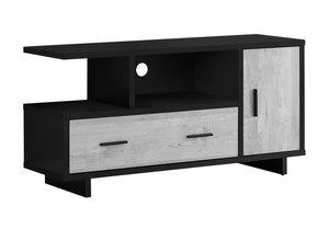 Monarch Specialties Tv Stand, 48 Inch, Console, Media Entertainment Center, Storage Cabinet, Drawers, Living Room, Bedroom, Black And Grey Laminate, Contemporary, Modern Black,Grey, Grey Particle Board,Hollow,Core,Laminate,Mdf I 2804