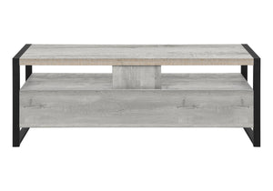 Monarch Specialties Tv Stand, 60 Inch, Console, Media Entertainment Center, Storage Drawers, Living Room, Bedroom, Grey Laminate, Black Metal, Contemporary, Modern Grey,Black, Black Particle Board,Hollow,Core,Laminate,Mdf,Metal I 2821