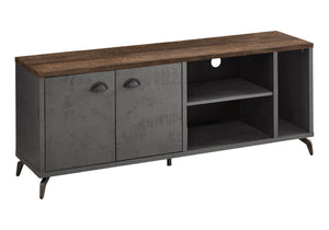 Monarch Specialties Tv Stand, 60 Inch, Console, Media Entertainment Center, Storage Cabinet, Living Room, Bedroom, Brown And Grey Laminate, Grey Metal, Contemporary, Modern Grey,Brown, Brown Mdf,Hollow,Core,Laminate,Metal,Particle Board I 2831