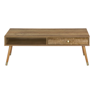 Monarch Specialties Coffee Table, Accent, Cocktail, Rectangular, Storage, Living Room, 44"L, Walnut Laminate, Wood Legs, Mid Century Walnut Particle Board,Solid Wood I 2836
