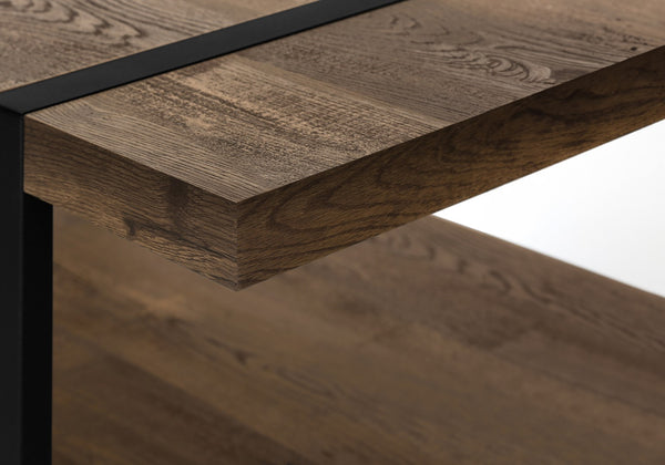 Monarch Specialties Coffee Table, Accent, Cocktail, Rectangular, Living Room, 48"L, Brown Laminate, Black Metal, Contemporary, Modern Brown,Black, Black Mdf,Hollow,Core,Laminate,Metal,Particle Board I 2850