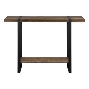 Monarch Specialties Accent Table, Console, Entryway, Narrow, Sofa, Living Room, Bedroom, Brown Laminate, Black Metal, Contemporary, Modern Brown,Black, Black Mdf,Hollow,Core,Laminate,Metal,Particle Board I 2851
