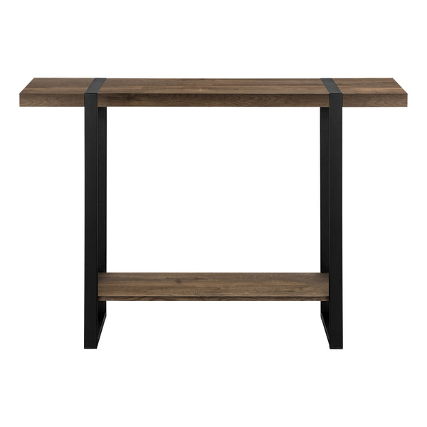 Monarch Specialties Accent Table, Console, Entryway, Narrow, Sofa, Living Room, Bedroom, Brown Laminate, Black Metal, Contemporary, Modern Brown,Black, Black Mdf,Hollow,Core,Laminate,Metal,Particle Board I 2851