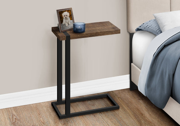 Monarch Specialties Accent Table, C-shaped, End, Side, Snack, Living Room, Bedroom, Brown Laminate, Black Metal, Contemporary, Modern Brown,Black, Black Mdf,Hollow,Core,Laminate,Metal,Particle Board I 2853