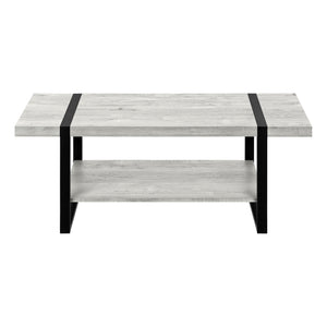 Monarch Specialties Coffee Table, Accent, Cocktail, Rectangular, Living Room, 48"L, Grey Laminate, Black Metal, Contemporary, Modern Grey,Black, Black Mdf,Hollow,Core,Laminate,Metal,Particle Board I 2855