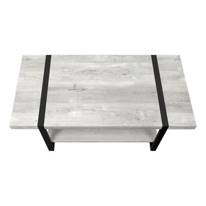 Monarch Specialties Coffee Table, Accent, Cocktail, Rectangular, Living Room, 48"L, Grey Laminate, Black Metal, Contemporary, Modern Grey,Black, Black Mdf,Hollow,Core,Laminate,Metal,Particle Board I 2855