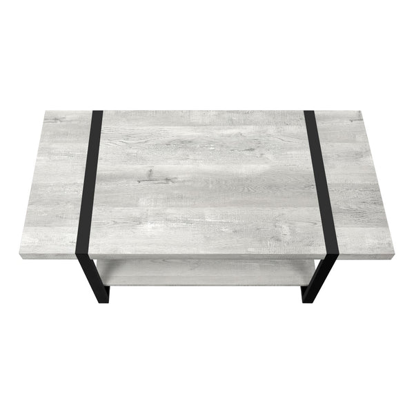 Monarch Specialties Coffee Table, Accent, Cocktail, Rectangular, Living Room, 48"L, Grey Laminate, Black Metal, Contemporary, Modern Grey,Black, Black Mdf,Hollow,Core,Laminate,Metal,Particle Board I 2855