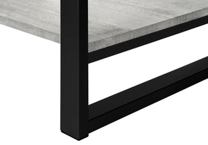 Monarch Specialties Coffee Table, Accent, Cocktail, Rectangular, Living Room, 48"L, Grey Laminate, Black Metal, Contemporary, Modern Grey,Black, Black Mdf,Hollow,Core,Laminate,Metal,Particle Board I 2855