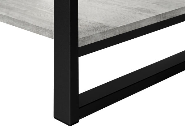 Monarch Specialties Coffee Table, Accent, Cocktail, Rectangular, Living Room, 48"L, Grey Laminate, Black Metal, Contemporary, Modern Grey,Black, Black Mdf,Hollow,Core,Laminate,Metal,Particle Board I 2855