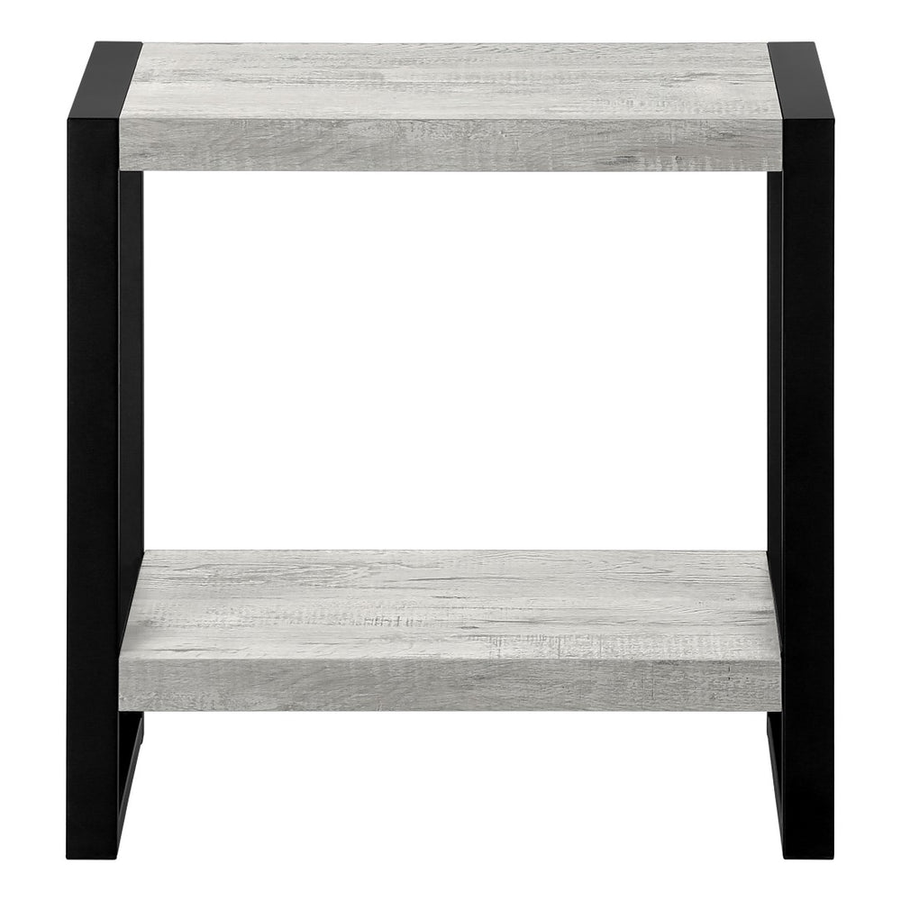 Monarch Specialties Accent Table, Side, End, Nightstand, Lamp, Living Room, Bedroom, Grey Laminate, Black Metal, Industrial Grey,Black, Black Mdf,Hollow,Core,Laminate,Metal,Particle Board I 2857