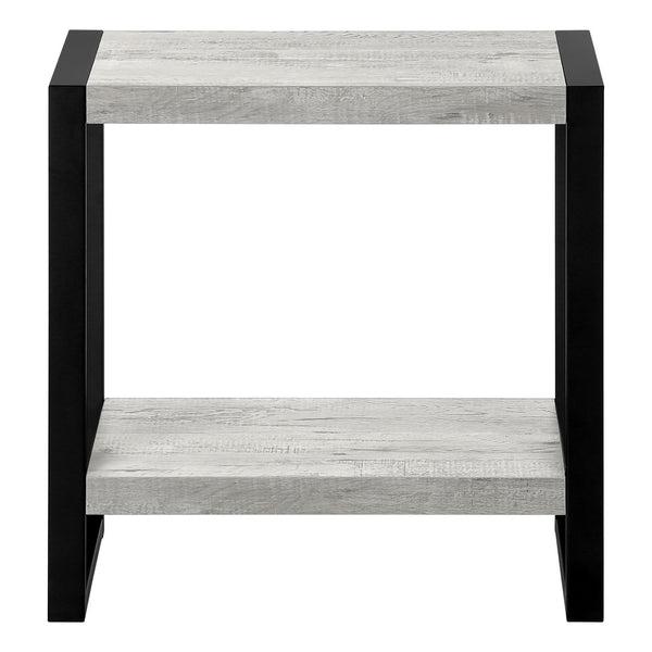 Monarch Specialties Accent Table, Side, End, Nightstand, Lamp, Living Room, Bedroom, Grey Laminate, Black Metal, Industrial Grey,Black, Black Mdf,Hollow,Core,Laminate,Metal,Particle Board I 2857