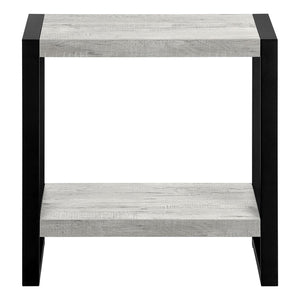 Monarch Specialties Accent Table, Side, End, Nightstand, Lamp, Living Room, Bedroom, Grey Laminate, Black Metal, Industrial Grey,Black, Black Mdf,Hollow,Core,Laminate,Metal,Particle Board I 2857