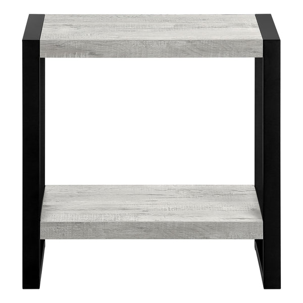 Monarch Specialties Accent Table, Side, End, Nightstand, Lamp, Living Room, Bedroom, Grey Laminate, Black Metal, Industrial Grey,Black, Black Mdf,Hollow,Core,Laminate,Metal,Particle Board I 2857