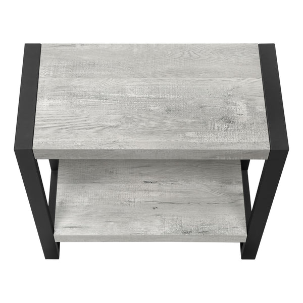 Monarch Specialties Accent Table, Side, End, Nightstand, Lamp, Living Room, Bedroom, Grey Laminate, Black Metal, Industrial Grey,Black, Black Mdf,Hollow,Core,Laminate,Metal,Particle Board I 2857
