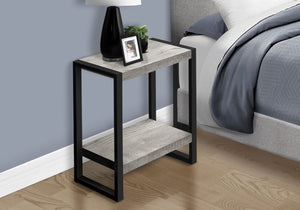 Monarch Specialties Accent Table, Side, End, Nightstand, Lamp, Living Room, Bedroom, Grey Laminate, Black Metal, Industrial Grey,Black, Black Mdf,Hollow,Core,Laminate,Metal,Particle Board I 2857