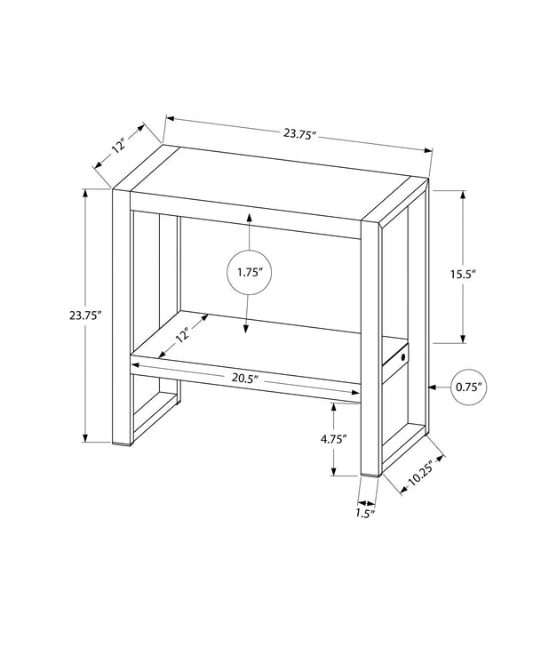 Monarch Specialties Accent Table, Side, End, Nightstand, Lamp, Living Room, Bedroom, Grey Laminate, Black Metal, Industrial Grey,Black, Black Mdf,Hollow,Core,Laminate,Metal,Particle Board I 2857