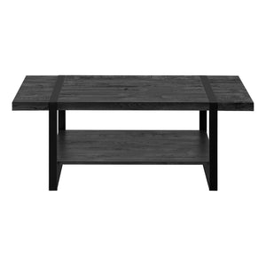 Monarch Specialties Coffee Table, Accent, Cocktail, Rectangular, Living Room, 48"L, Black Laminate, Black Metal, Contemporary, Modern Black Mdf,Hollow,Core,Laminate,Metal,Particle Board I 2860