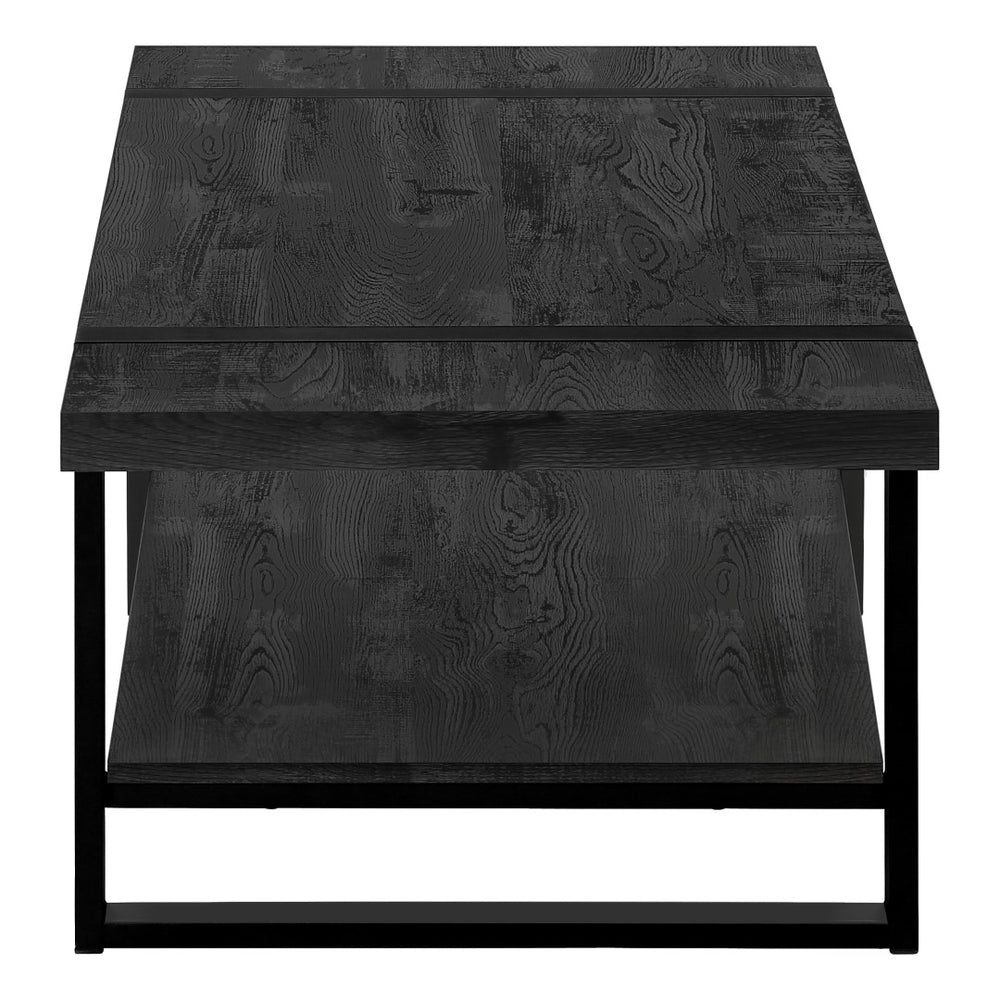 Monarch Specialties Coffee Table, Accent, Cocktail, Rectangular, Living Room, 48"L, Black Laminate, Black Metal, Contemporary, Modern Black Mdf,Hollow,Core,Laminate,Metal,Particle Board I 2860