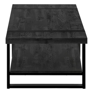 Monarch Specialties Coffee Table, Accent, Cocktail, Rectangular, Living Room, 48"L, Black Laminate, Black Metal, Contemporary, Modern Black Mdf,Hollow,Core,Laminate,Metal,Particle Board I 2860