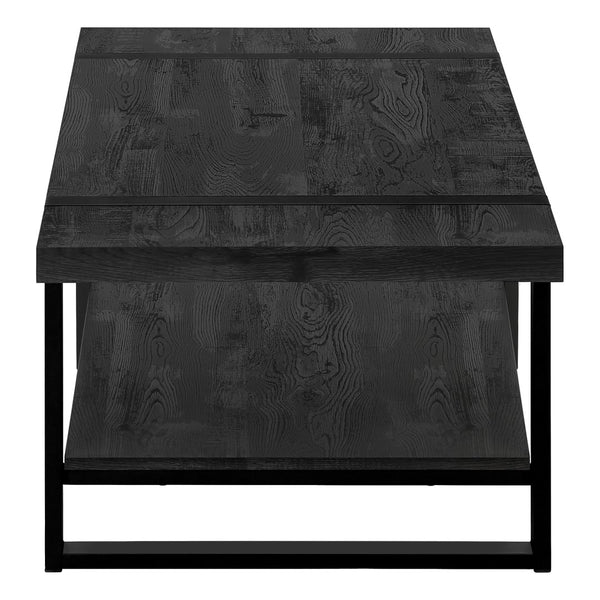 Monarch Specialties Coffee Table, Accent, Cocktail, Rectangular, Living Room, 48"L, Black Laminate, Black Metal, Contemporary, Modern Black Mdf,Hollow,Core,Laminate,Metal,Particle Board I 2860