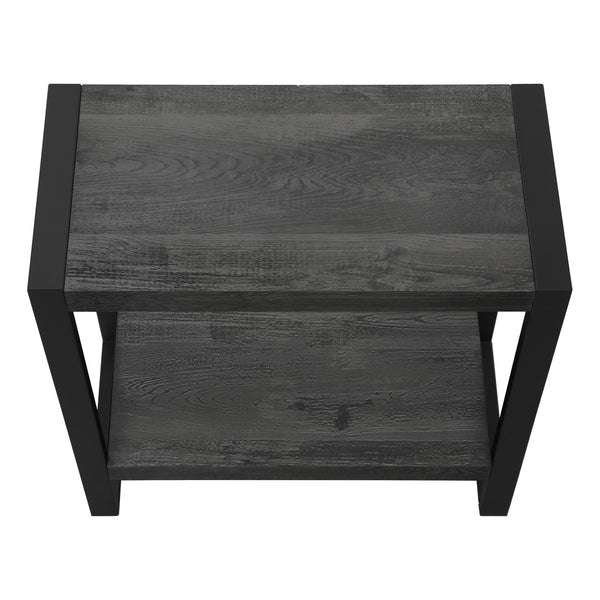 Monarch Specialties Accent Table, Side, End, Nightstand, Lamp, Living Room, Bedroom, Black Laminate, Black Metal, Industrial Black Mdf,Hollow,Core,Laminate,Metal,Particle Board I 2862