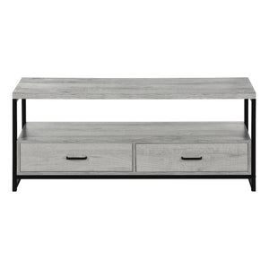 Monarch Specialties Tv Stand, 48 Inch, Console, Media Entertainment Center, Storage Drawers, Living Room, Bedroom, Grey Laminate, Black Metal, Contemporary, Modern Grey,Black, Black Particle Board,Metal I 2871