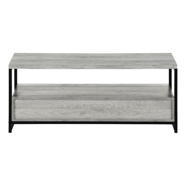 Monarch Specialties Tv Stand, 48 Inch, Console, Media Entertainment Center, Storage Drawers, Living Room, Bedroom, Grey Laminate, Black Metal, Contemporary, Modern Grey,Black, Black Particle Board,Metal I 2871