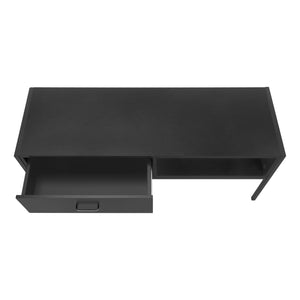 Monarch Specialties Tv Stand, 48 Inch, Console, Media Entertainment Center, Storage Drawer, Living Room, Bedroom, Black Laminate, Black Metal, Contemporary, Modern Black Particle Board,Metal I 2874