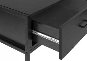 Monarch Specialties Tv Stand, 48 Inch, Console, Media Entertainment Center, Storage Drawer, Living Room, Bedroom, Black Laminate, Black Metal, Contemporary, Modern Black Particle Board,Metal I 2874