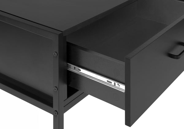 Monarch Specialties Tv Stand, 48 Inch, Console, Media Entertainment Center, Storage Drawer, Living Room, Bedroom, Black Laminate, Black Metal, Contemporary, Modern Black Particle Board,Metal I 2874