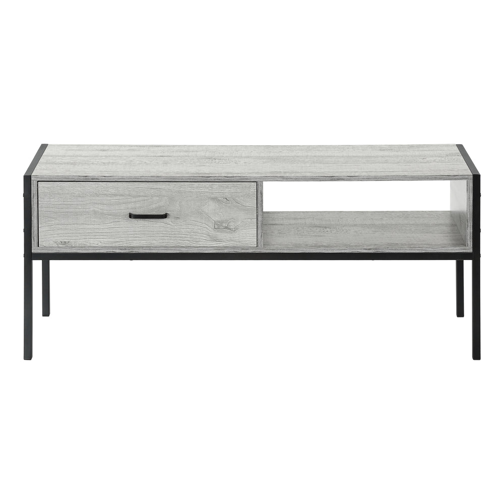 Monarch Specialties Tv Stand, 48 Inch, Console, Media Entertainment Center, Storage Drawer, Living Room, Bedroom, Grey Laminate, Black Metal, Contemporary, Modern Grey Particle Board,Metal I 2875