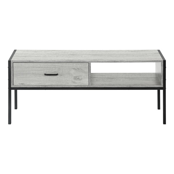 Monarch Specialties Tv Stand, 48 Inch, Console, Media Entertainment Center, Storage Drawer, Living Room, Bedroom, Grey Laminate, Black Metal, Contemporary, Modern Grey Particle Board,Metal I 2875