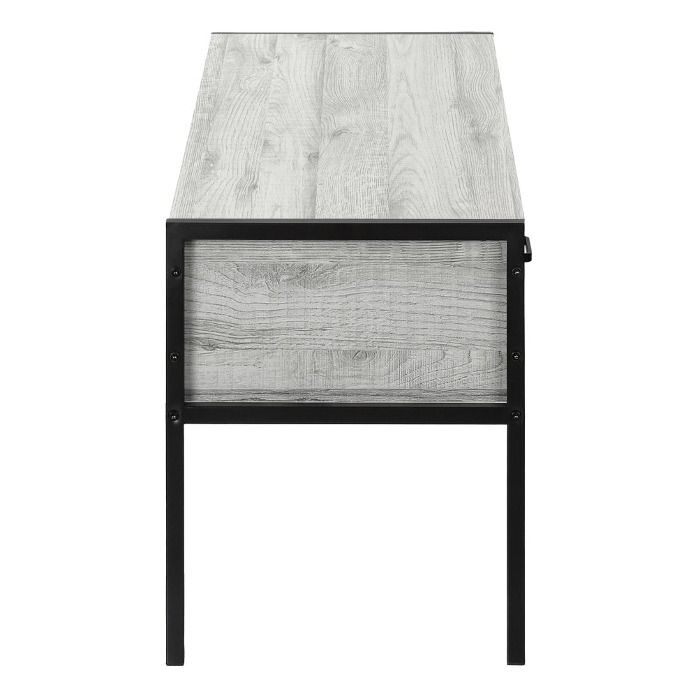 Monarch Specialties Tv Stand, 48 Inch, Console, Media Entertainment Center, Storage Drawer, Living Room, Bedroom, Grey Laminate, Black Metal, Contemporary, Modern Grey Particle Board,Metal I 2875