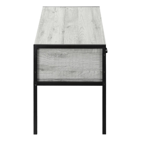 Monarch Specialties Tv Stand, 48 Inch, Console, Media Entertainment Center, Storage Drawer, Living Room, Bedroom, Grey Laminate, Black Metal, Contemporary, Modern Grey Particle Board,Metal I 2875