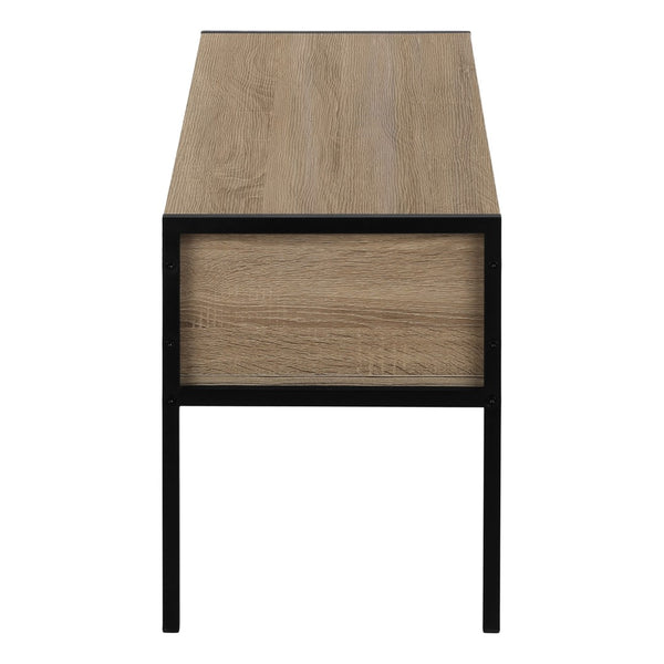 Monarch Specialties Tv Stand, 48 Inch, Console, Media Entertainment Center, Storage Drawer, Living Room, Bedroom, Brown Laminate, Black Metal, Contemporary, Modern Dark Taupe,Black, Black Particle Board,Metal I 2876