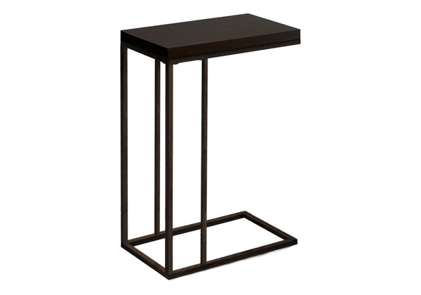 Monarch Specialties Accent Table, C-shaped, End, Side, Snack, Living Room, Bedroom, Brown Laminate, Brown Metal, Contemporary, Modern Espresso Particle Board,Laminate,Metal I 3088