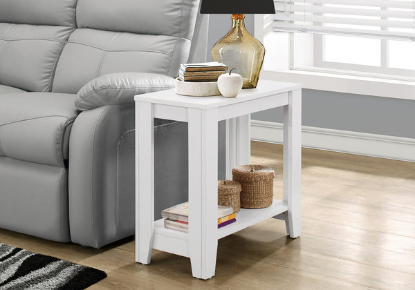 Monarch Specialties Accent Table, Side, End, Nightstand, Lamp, Living Room, Bedroom, White Laminate, Transitional White Particle Board,Laminate I 3117