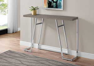 Monarch Specialties Accent Table, Console, Entryway, Narrow, Sofa, Living Room, Bedroom, Brown Laminate, Chrome Metal, Contemporary, Modern Dark Taupe Particle Board,Metal I 3169