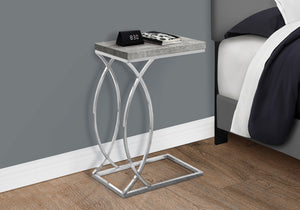 Monarch Specialties Accent Table, C-shaped, End, Side, Snack, Living Room, Bedroom, Grey Laminate, Chrome Metal, Contemporary, Modern Grey Mdf,Metal I 3185