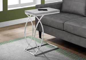 Monarch Specialties Accent Table, C-shaped, End, Side, Snack, Living Room, Bedroom, Grey Laminate, Chrome Metal, Contemporary, Modern Grey Mdf,Metal I 3185