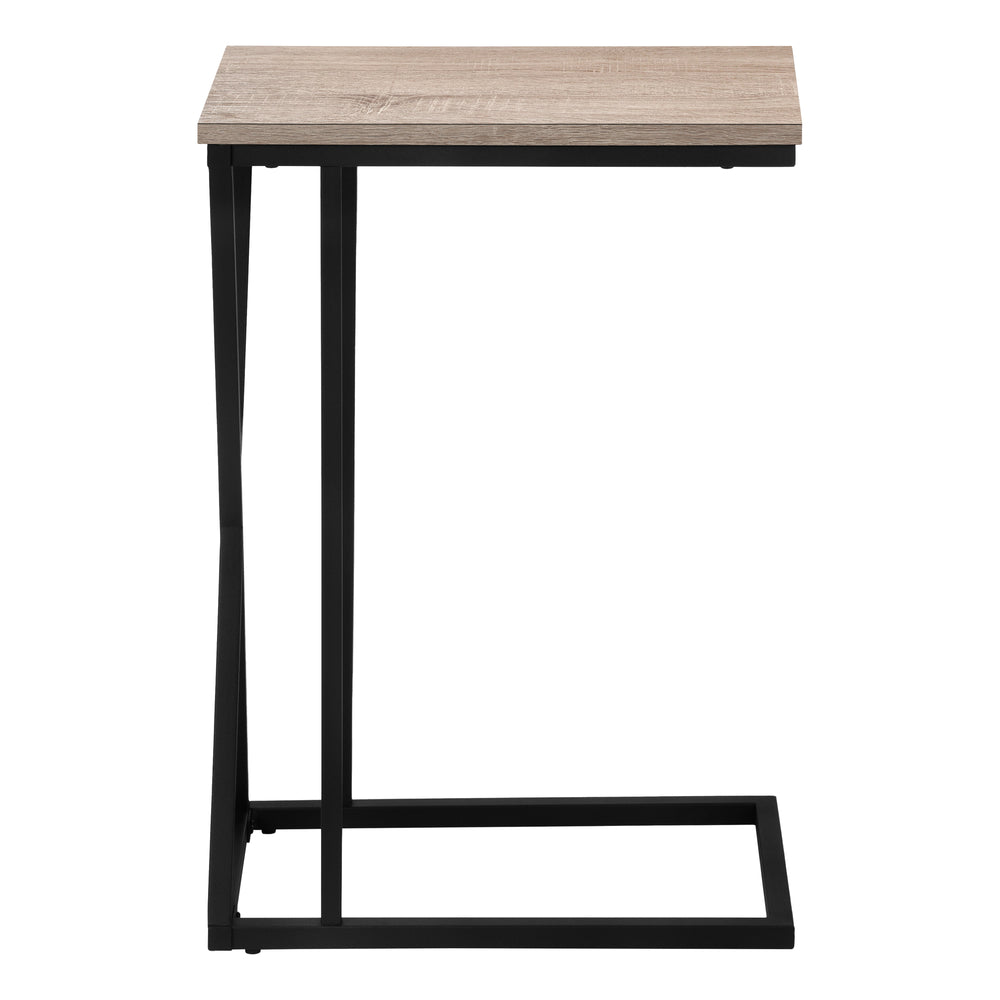Monarch Specialties Accent Table, C-shaped, End, Side, Snack, Living Room, Bedroom, Brown Laminate, Black Metal, Contemporary, Modern Dark Taupe Mdf,Laminate,Metal I 3249